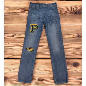 Boys Polo Ralph Lauren The Sullivan Slim Varsity Patch Graffiti Jeans Sz 14 Kids